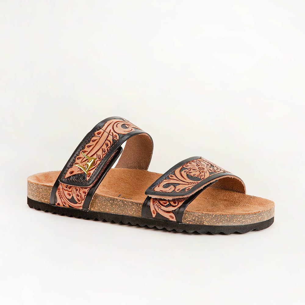 Loyal West Deen Canyon Sandals - Handtooled Leather - Myra USA
