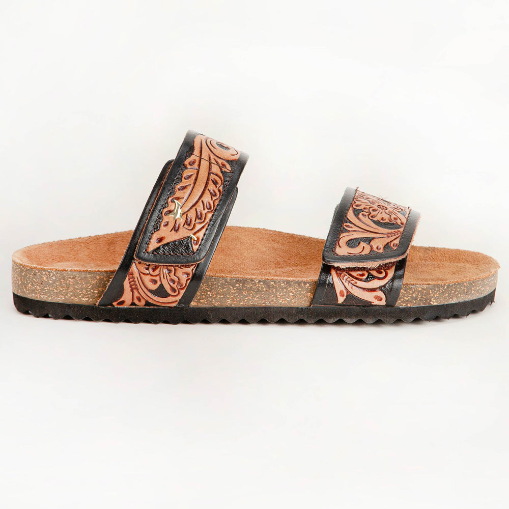 Loyal West Deen Canyon Sandals - Handtooled Leather - Myra USA