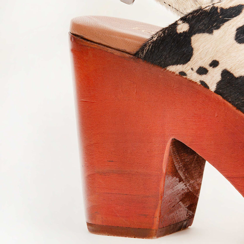 Loyal West Dana sandals - Black And White Cowhide - Myra USA