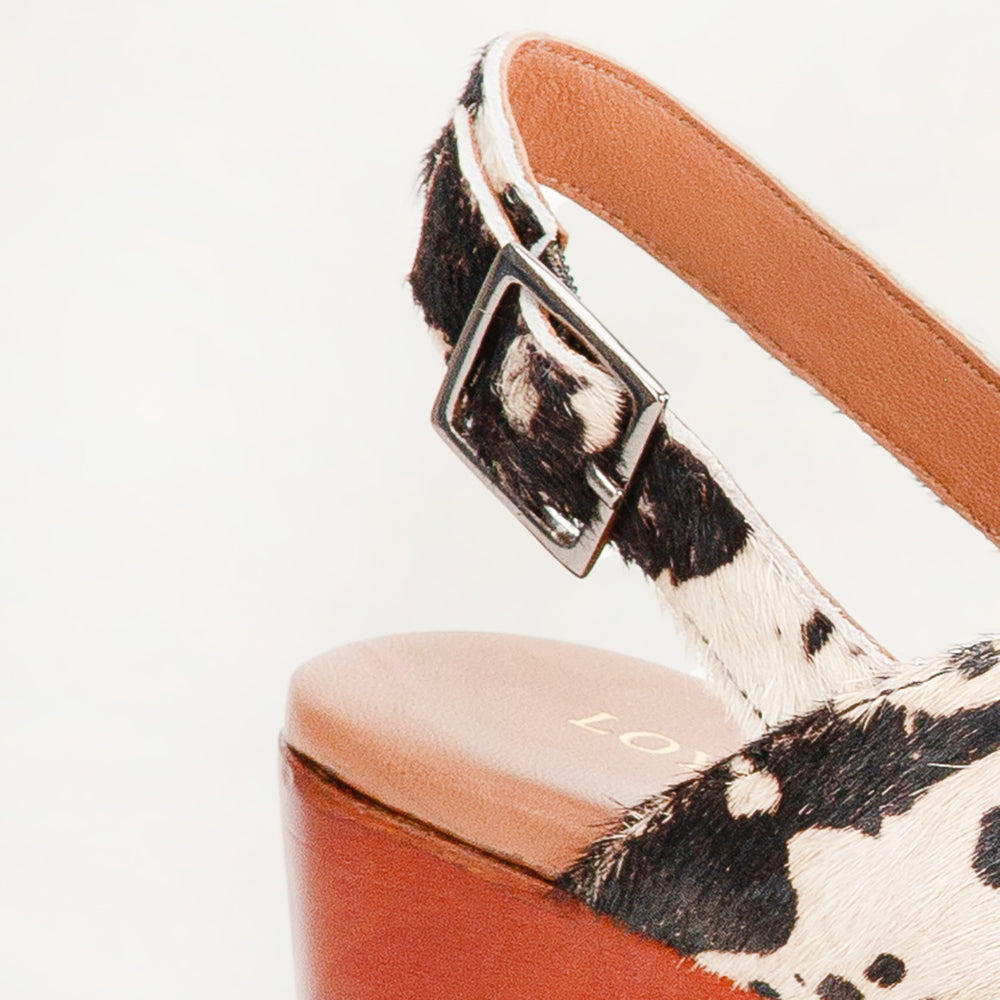 Loyal West Dana sandals - Black And White Cowhide - Myra USA