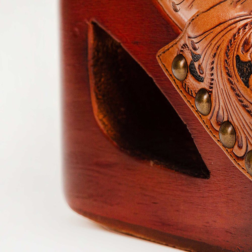 Loyal West Desert Wanderer Sandals - Dark Brown Handtooled Leather - Myra USA
