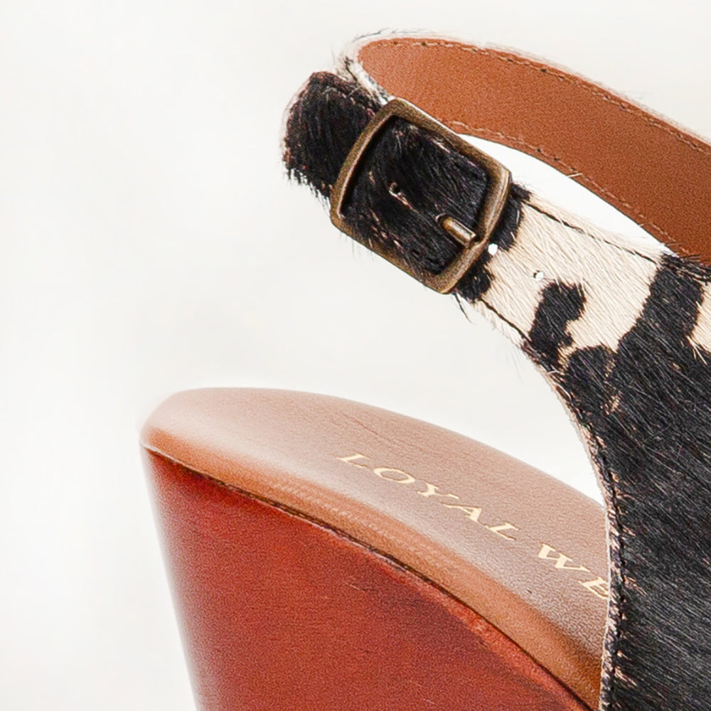 Loyal West Amelia Sandals Black And White Cowhide - Myra USA