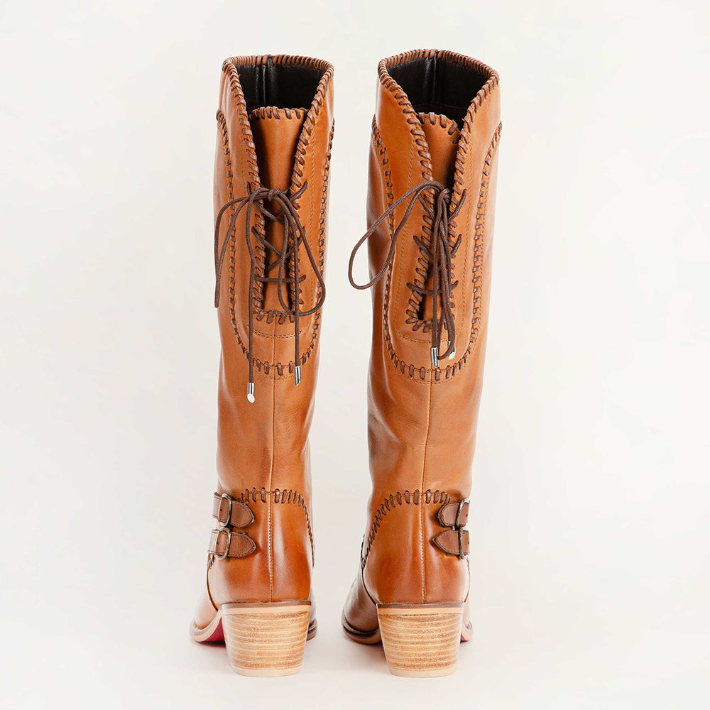 Loyal West Dusty Trail High Boot In Calfskin - Myra USA