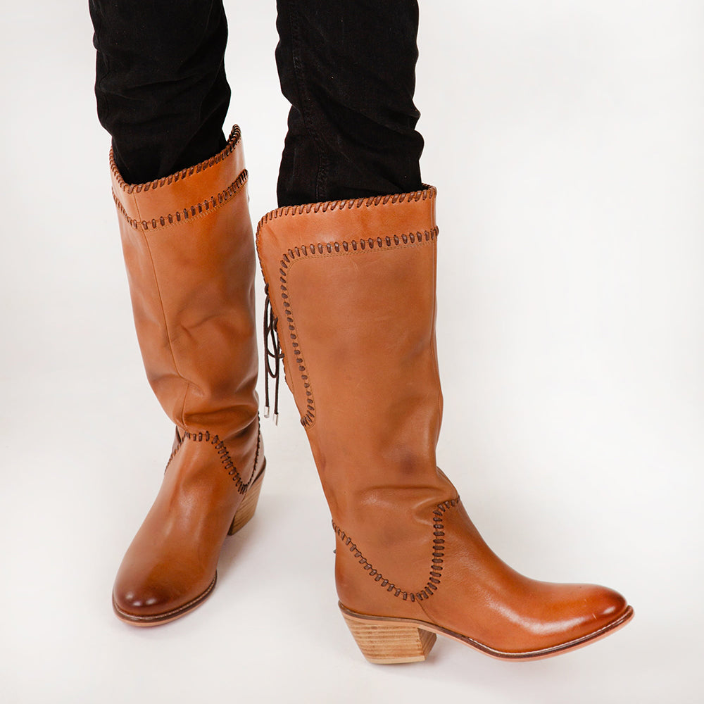 Loyal West Dusty Trail High Boot In Calfskin - Myra USA