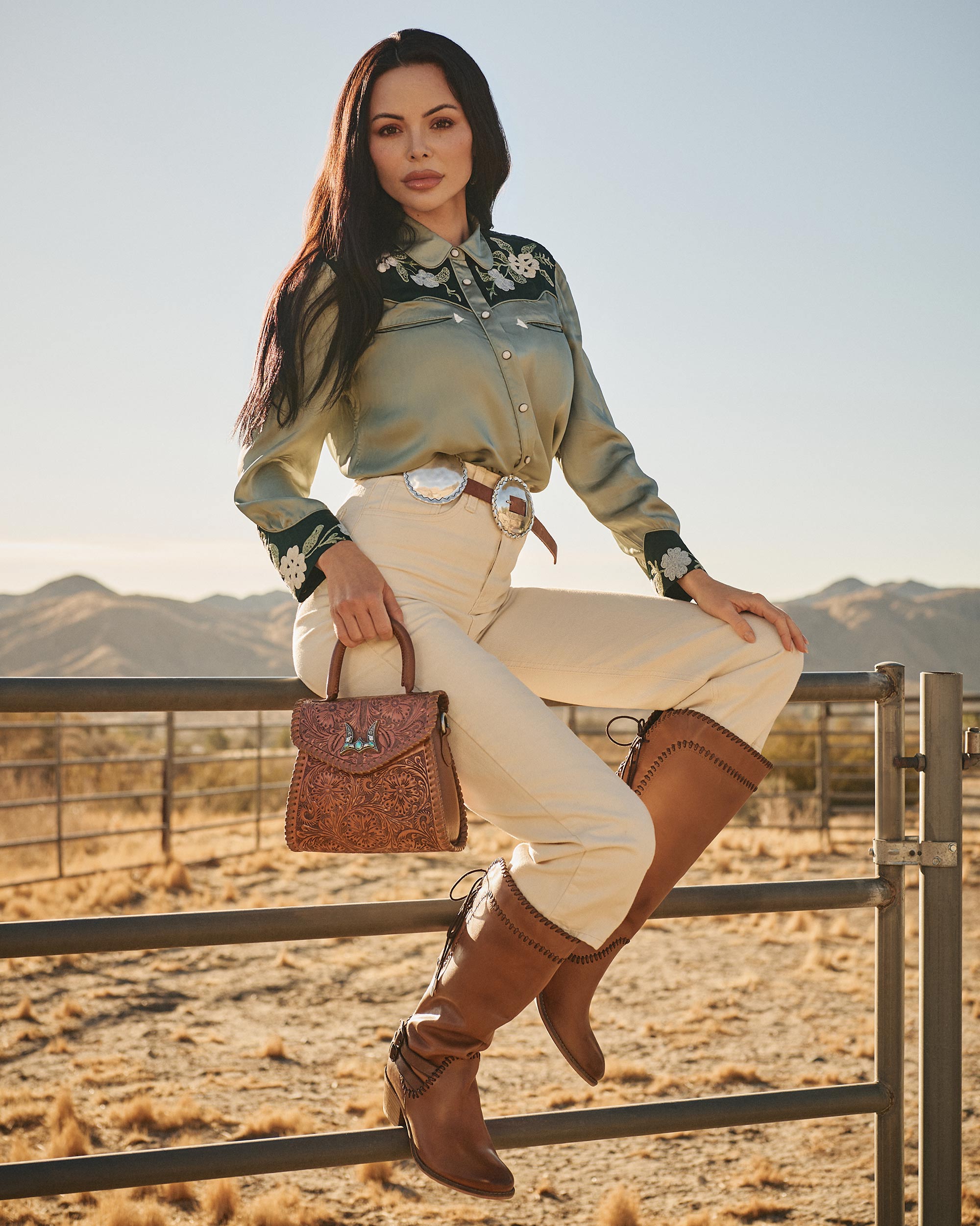 Loyal West Dusty Trail High Boot In Calfskin