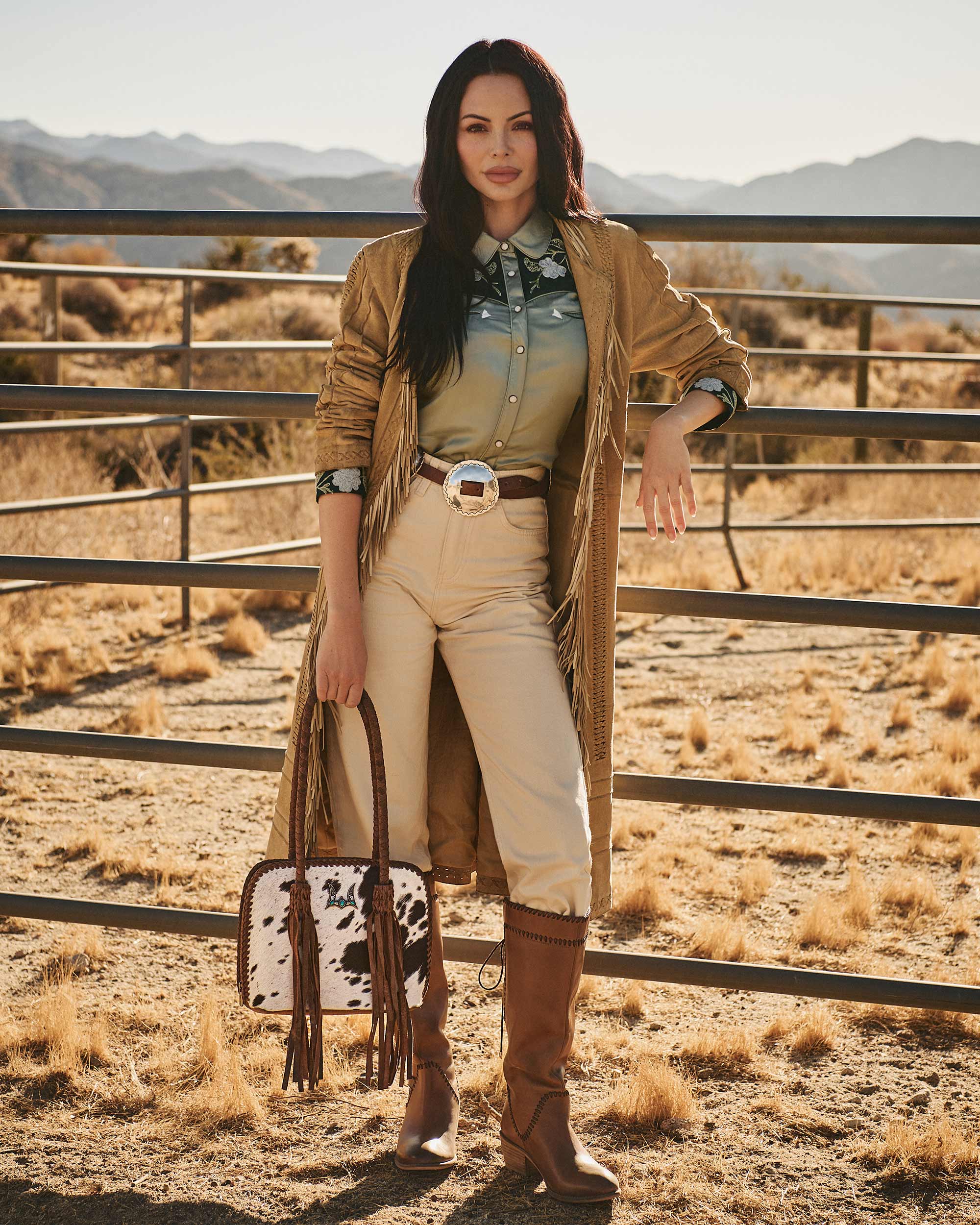 Loyal West Dusty Trail High Boot In Calfskin