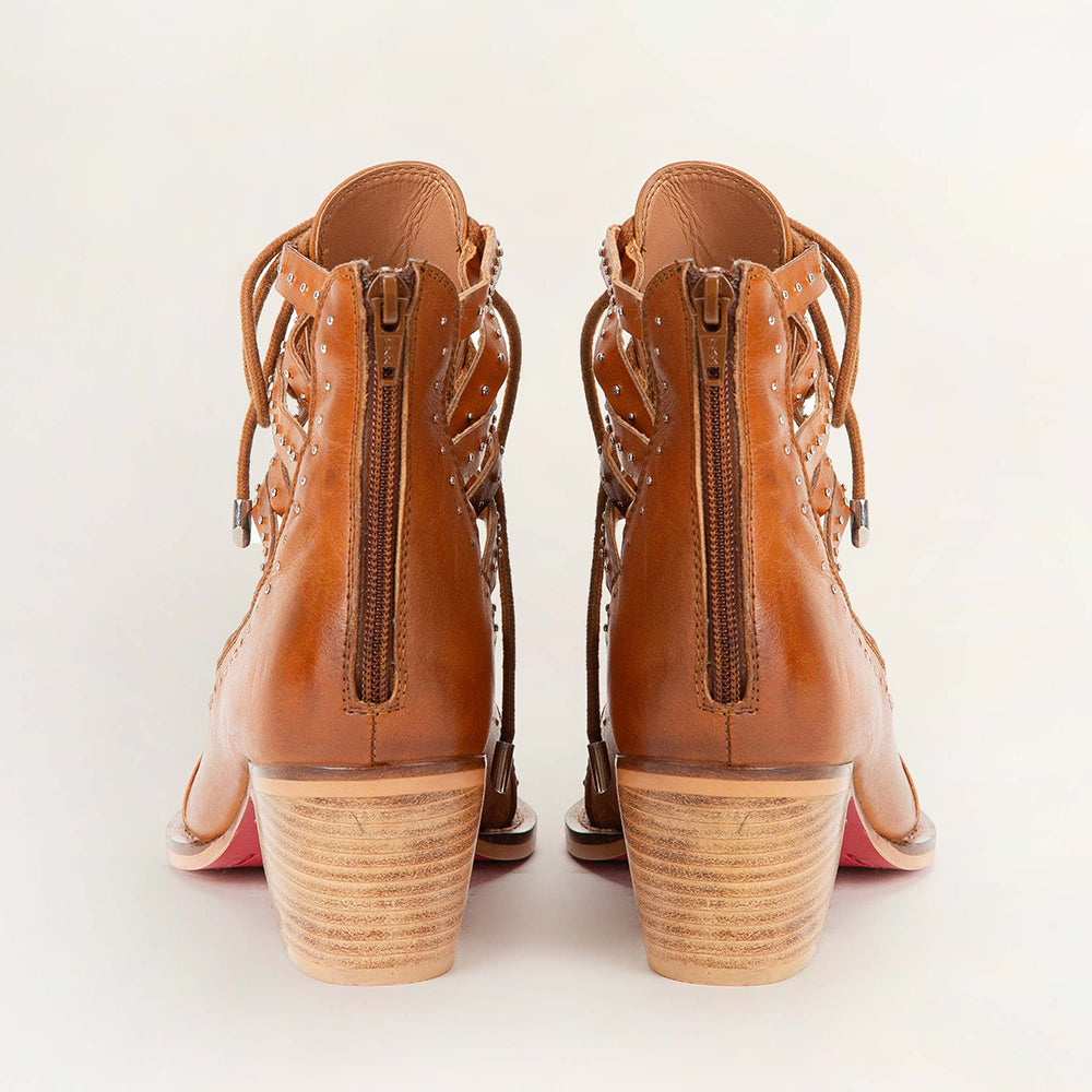 Loyal West Lace Up Booties In Calfskin - Myra USA