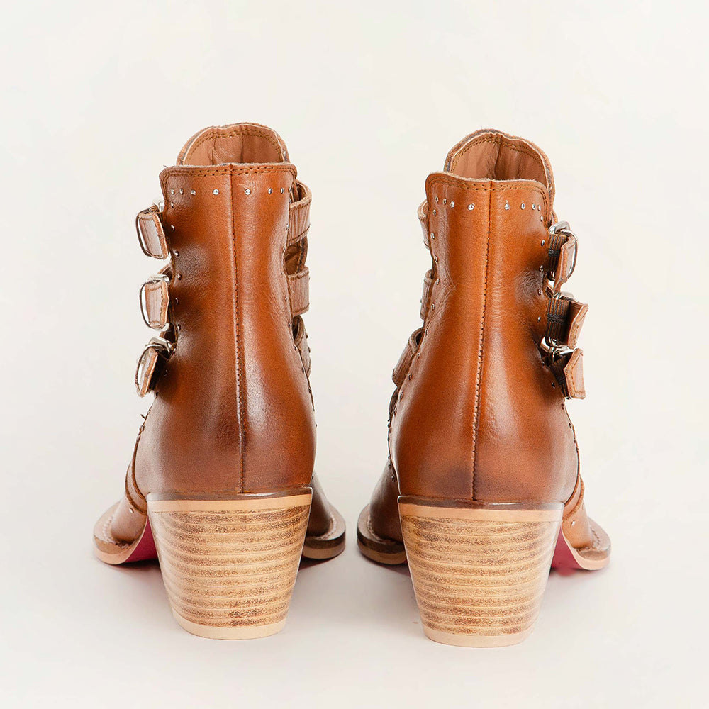 Loyal West Buckle In Ankle Booties & Calfskin