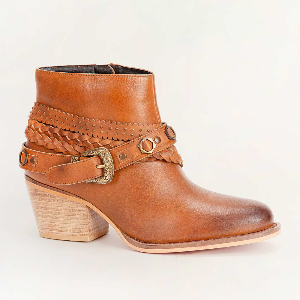Loyal West Marlene Ankle Booties In Calfskin - Myra USA