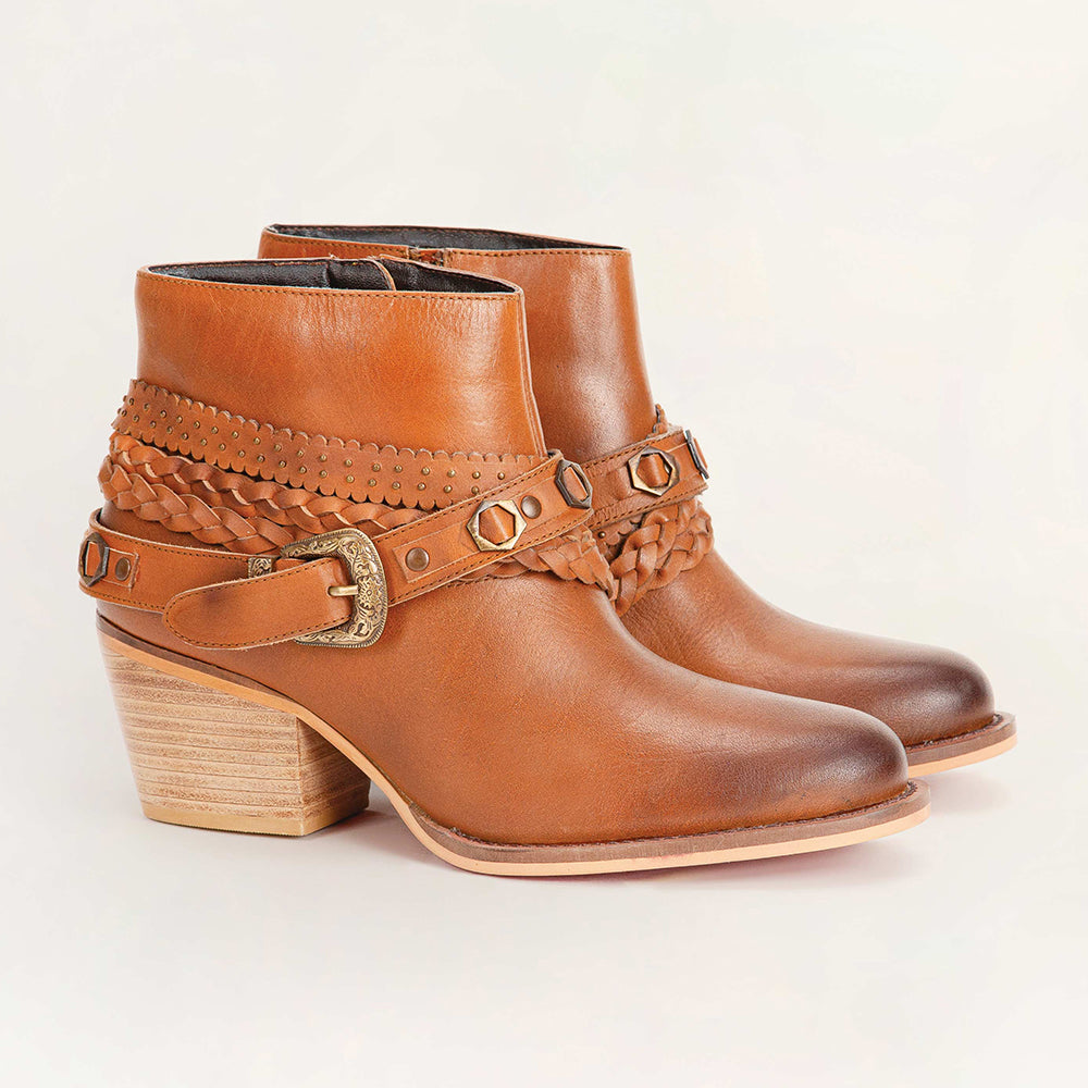 Loyal West Marlene Ankle Booties In Calfskin - Myra USA