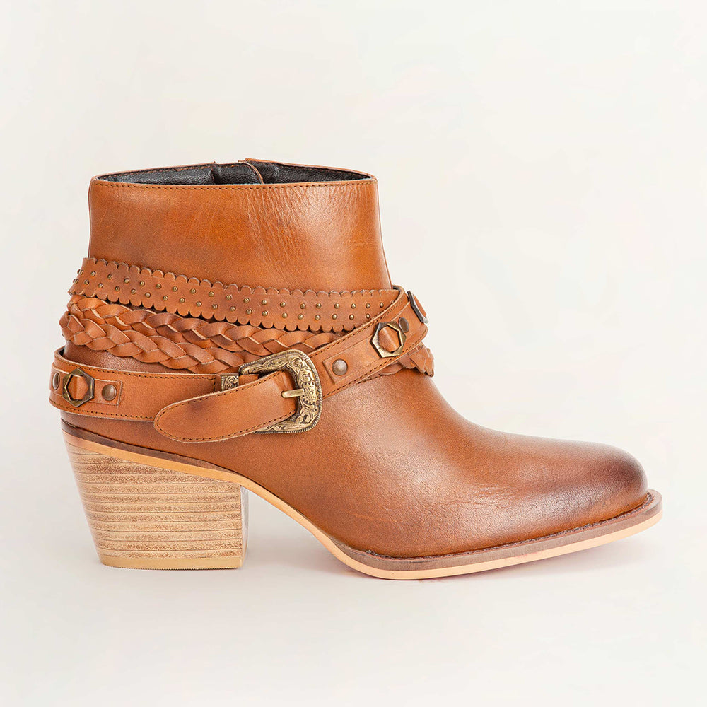 Loyal West Marlene Ankle Booties In Calfskin - Myra USA