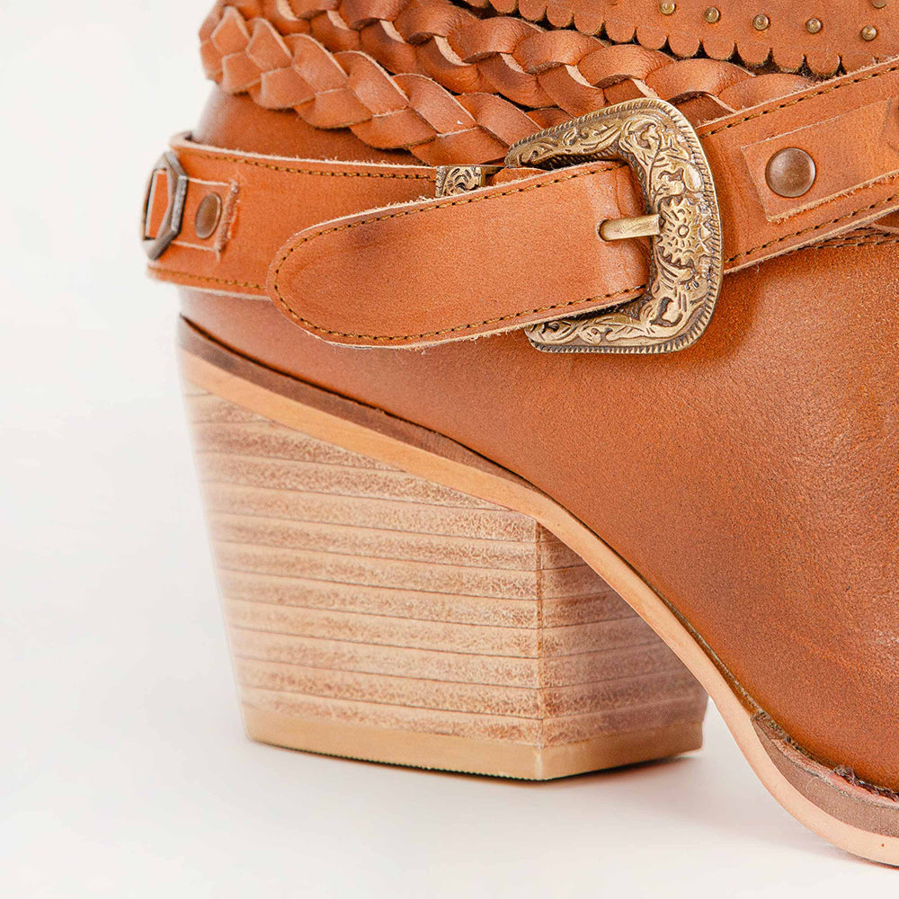 Loyal West Marlene Ankle Booties In Calfskin - Myra USA