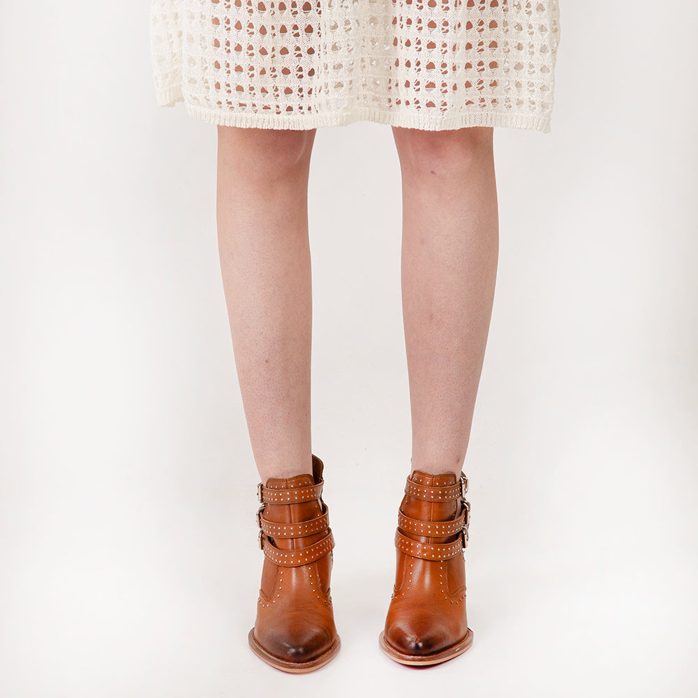Loyal West Marlene Ankle Booties In Calfskin - Myra USA
