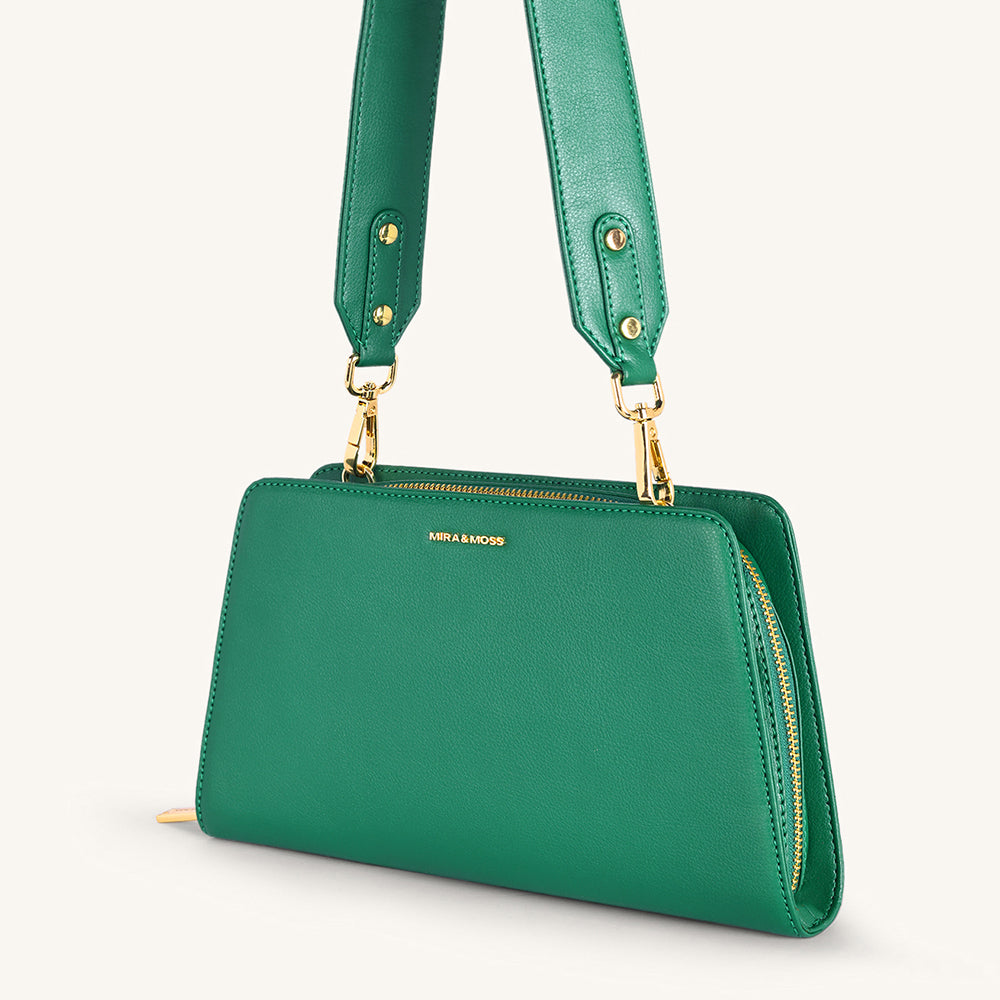 Mira & Moss Solenne Shoulder Bag - Malachite Green - Myra USA
