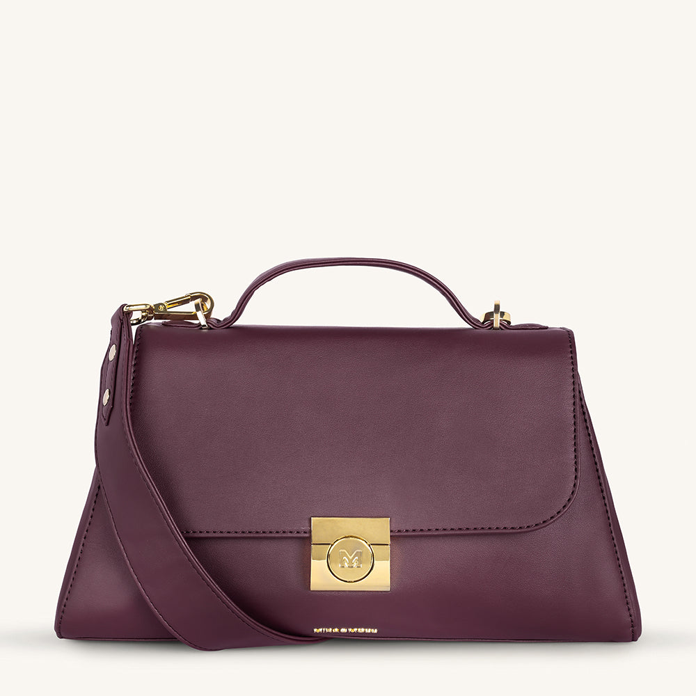 Mira & Moss Vivienne Classic Crossbody Bag - Plum - Myra USA