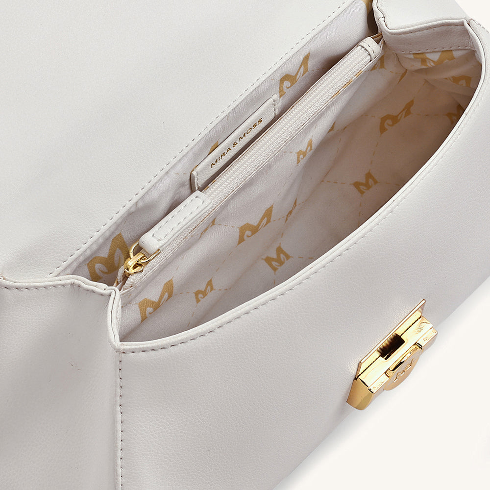 Mira & Moss Vivienne Classic Crossbody Bag - Ivory - Myra USA