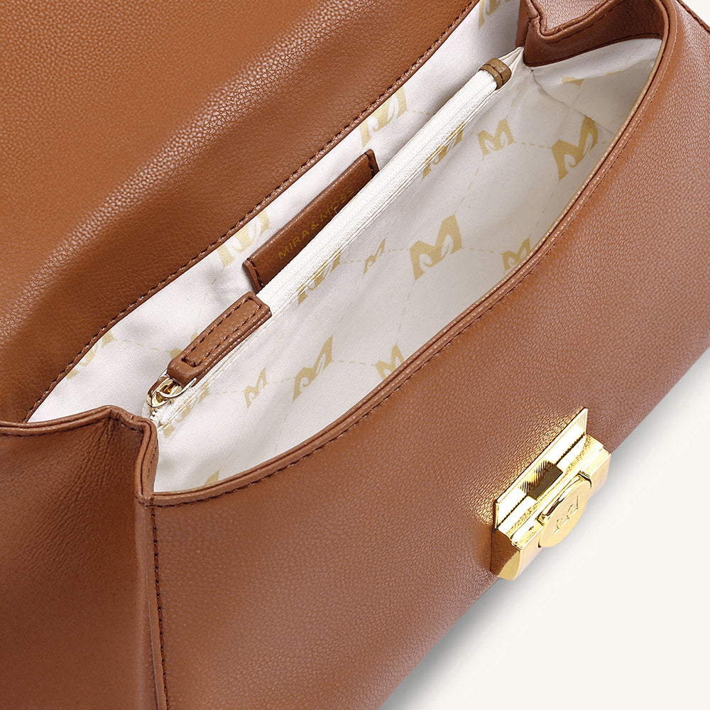 Mira & Moss Vivienne Classic Crossbody Bag - Tan - Myra USA