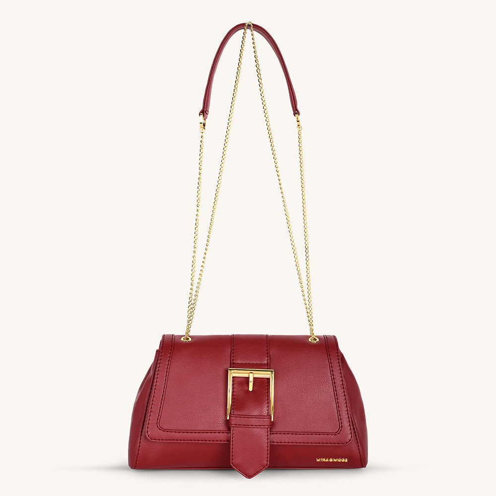 Mira & Moss Adrienne Crossbody Bag - Garnet Red - Myra USA