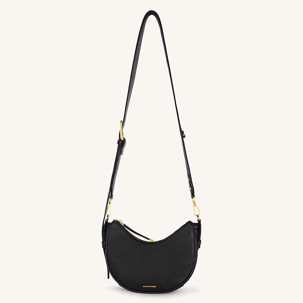 Mira & Moss Sabine Crescent Crossbody Bag - Black - Myra USA