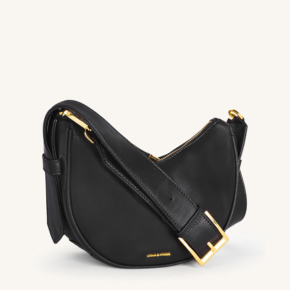 Mira & Moss Sabine Crescent Crossbody Bag - Black - Myra USA