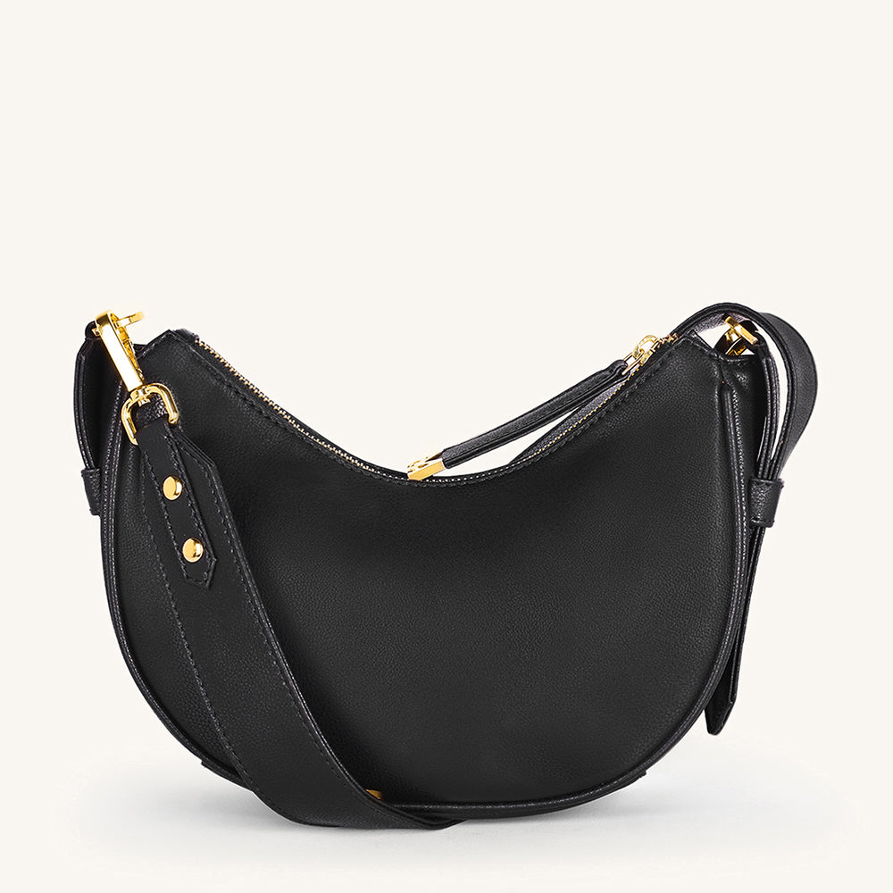 Mira & Moss Sabine Crescent Crossbody Bag - Black - Myra USA
