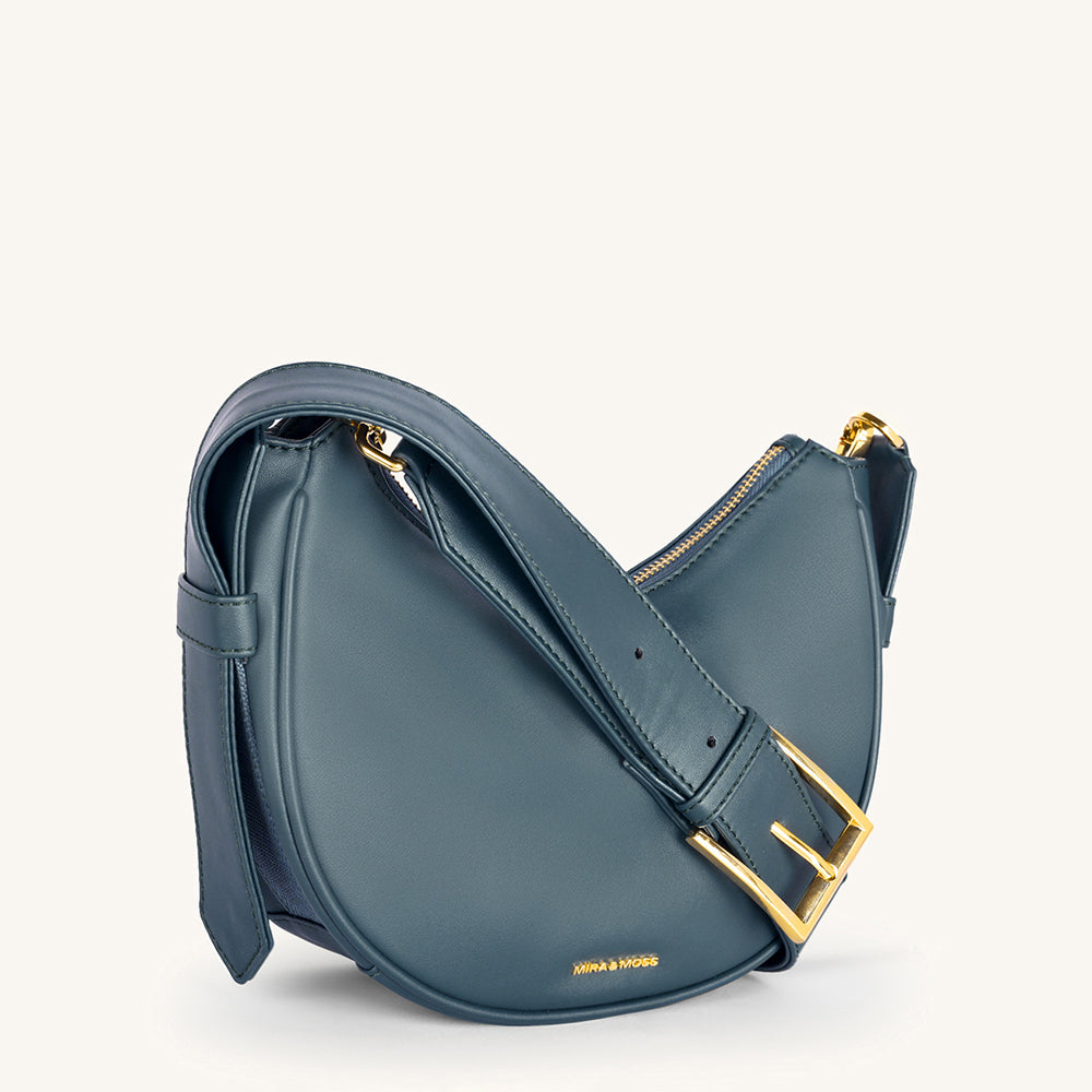 Mira & Moss Sabine Crescent Crossbody Bag - Pine Teal - Myra USA
