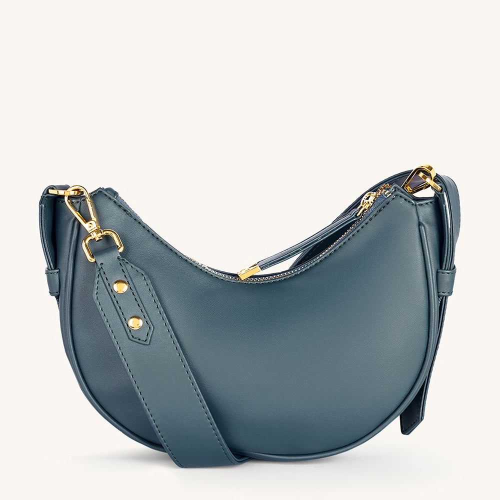 Mira & Moss Sabine Crescent Crossbody Bag - Pine Teal - Myra USA