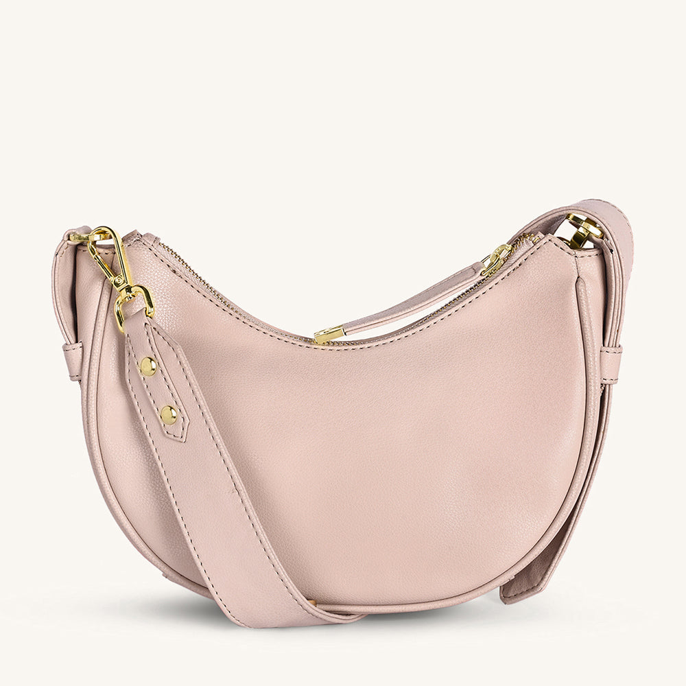 Mira & Moss Sabine Crescent Crossbody Bag - Transcendent Pink - Myra USA