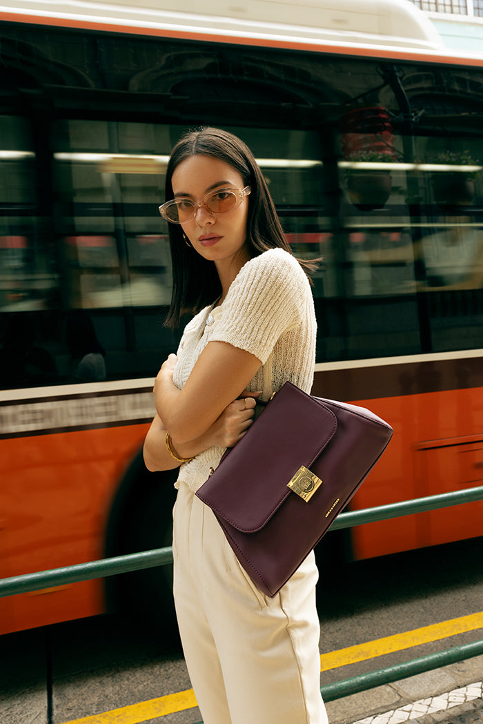 Mira & Moss Beverly Crossbody Bag - Plum - Myra USA