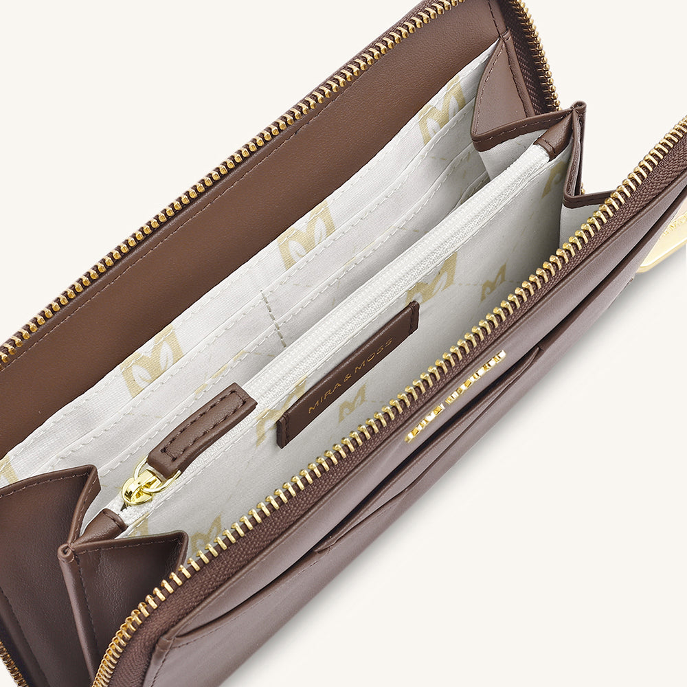 Mira & Moss Corrine Long Wallet - Chocolate Latte - Myra USA