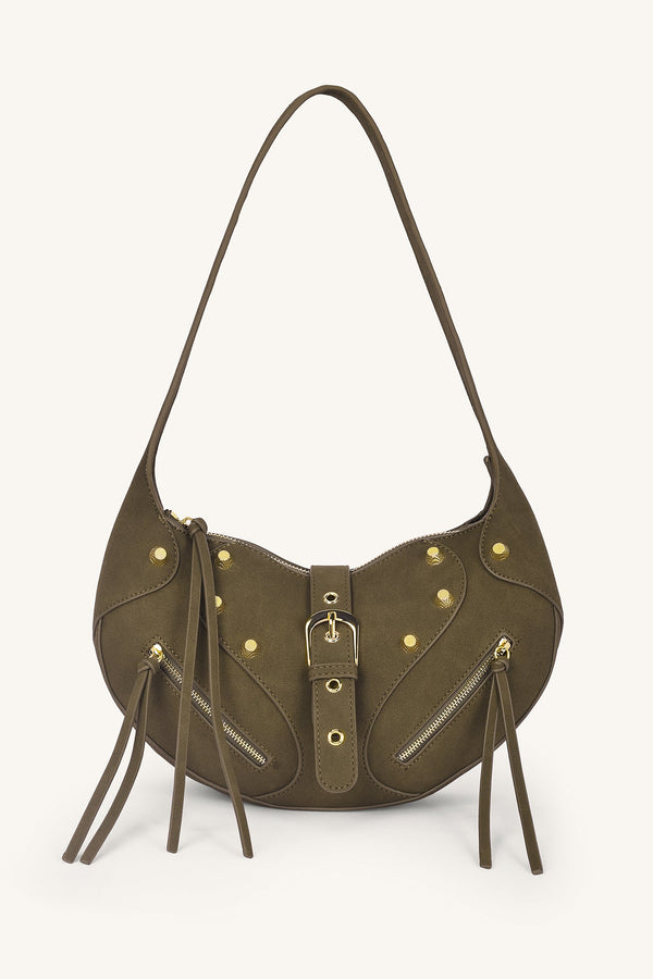 Ravenne Studded Shoulder Bag - Moss - Myra USA