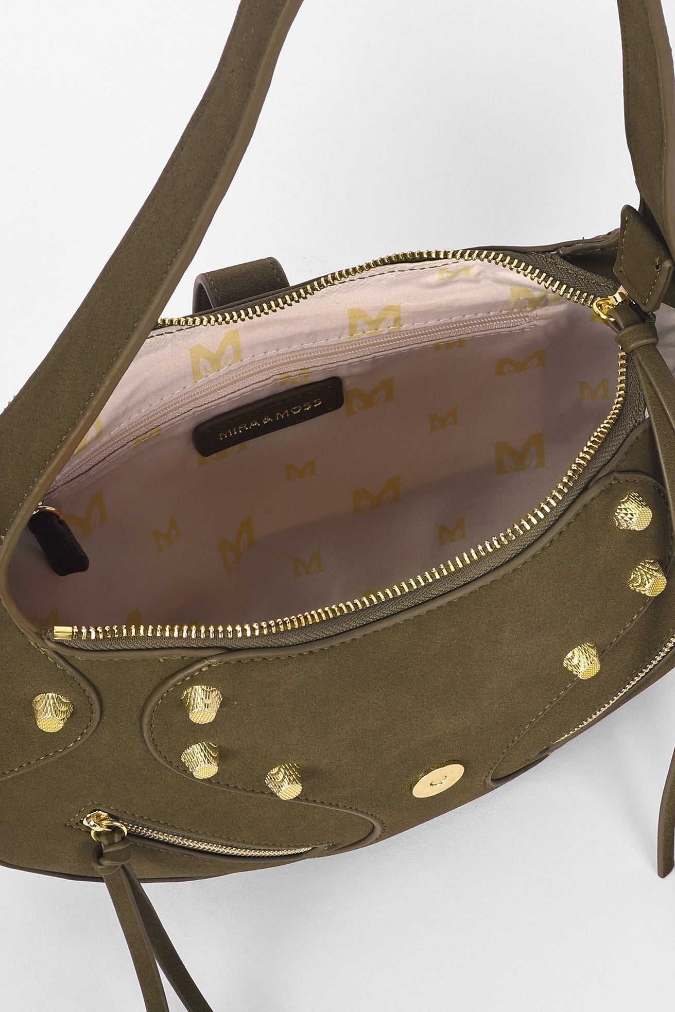 Ravenne Studded Shoulder Bag - Moss - Myra USA