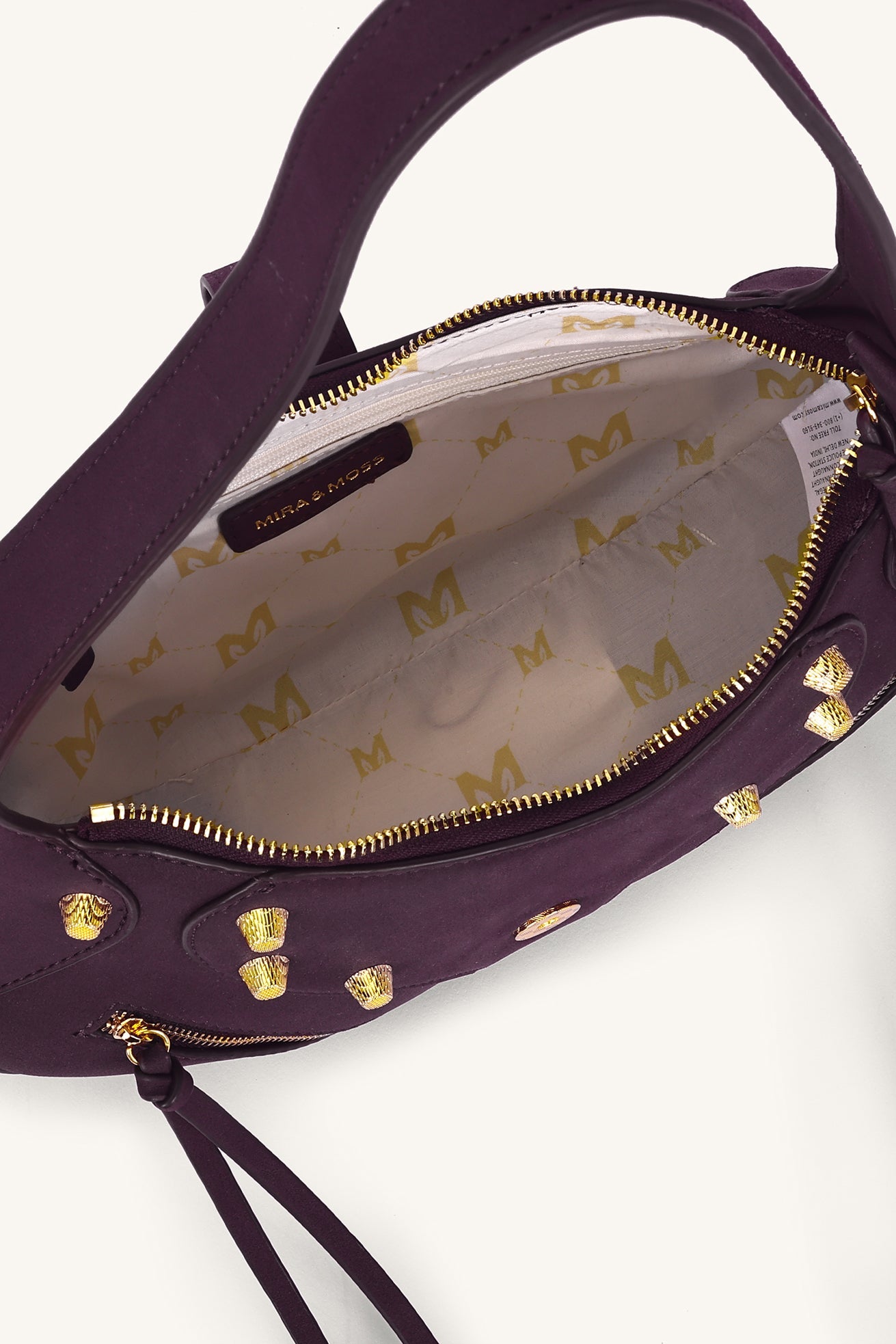 Ravenne Studded Shoulder Bag - Garnet - Myra USA