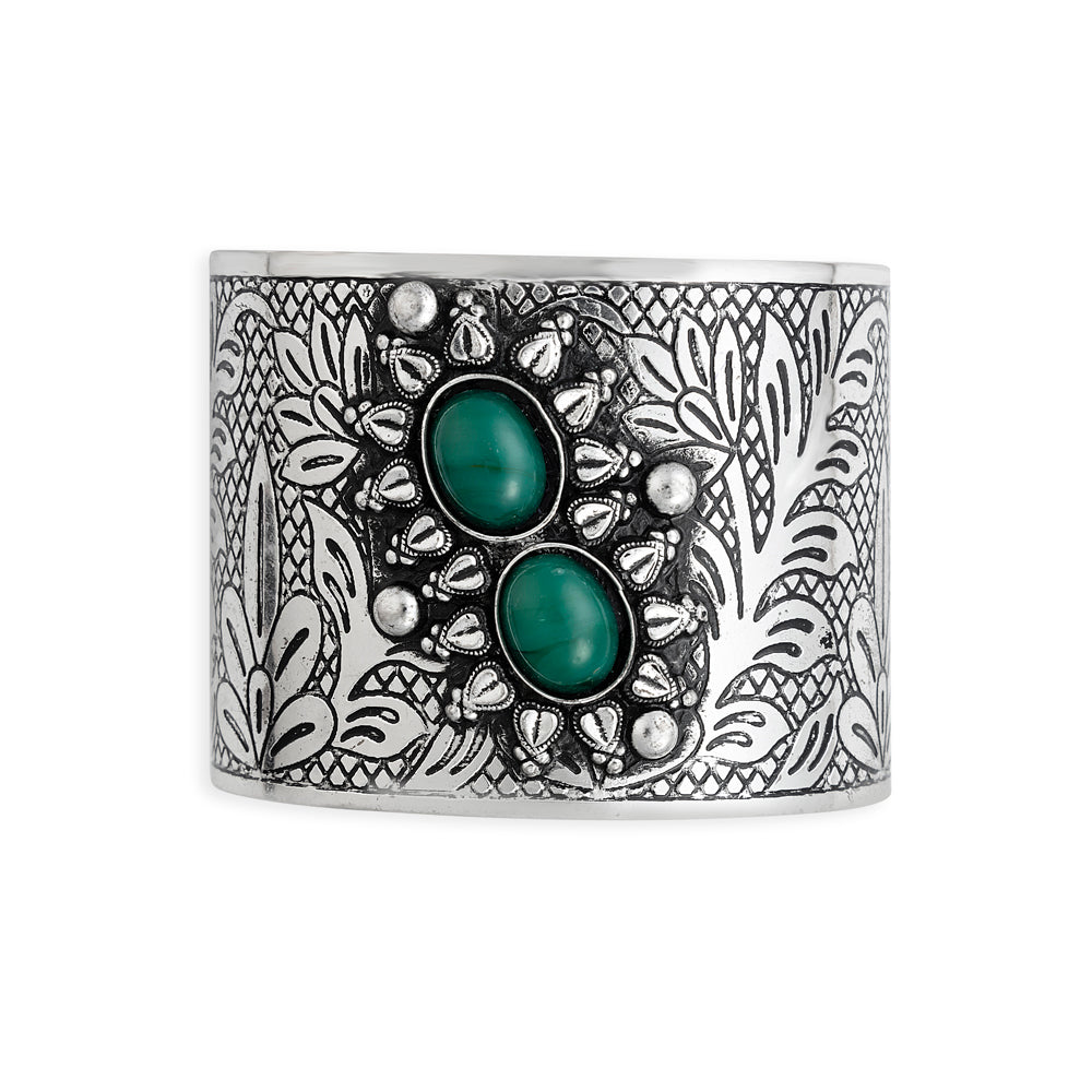 Southwest Chic Silver Cuff Bracelet - Myra USA