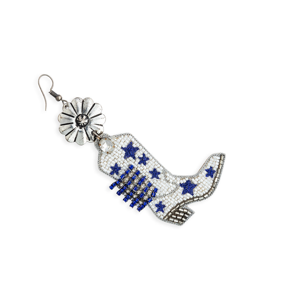 Stars & Bars Beaded Boot Earrings - Myra USA