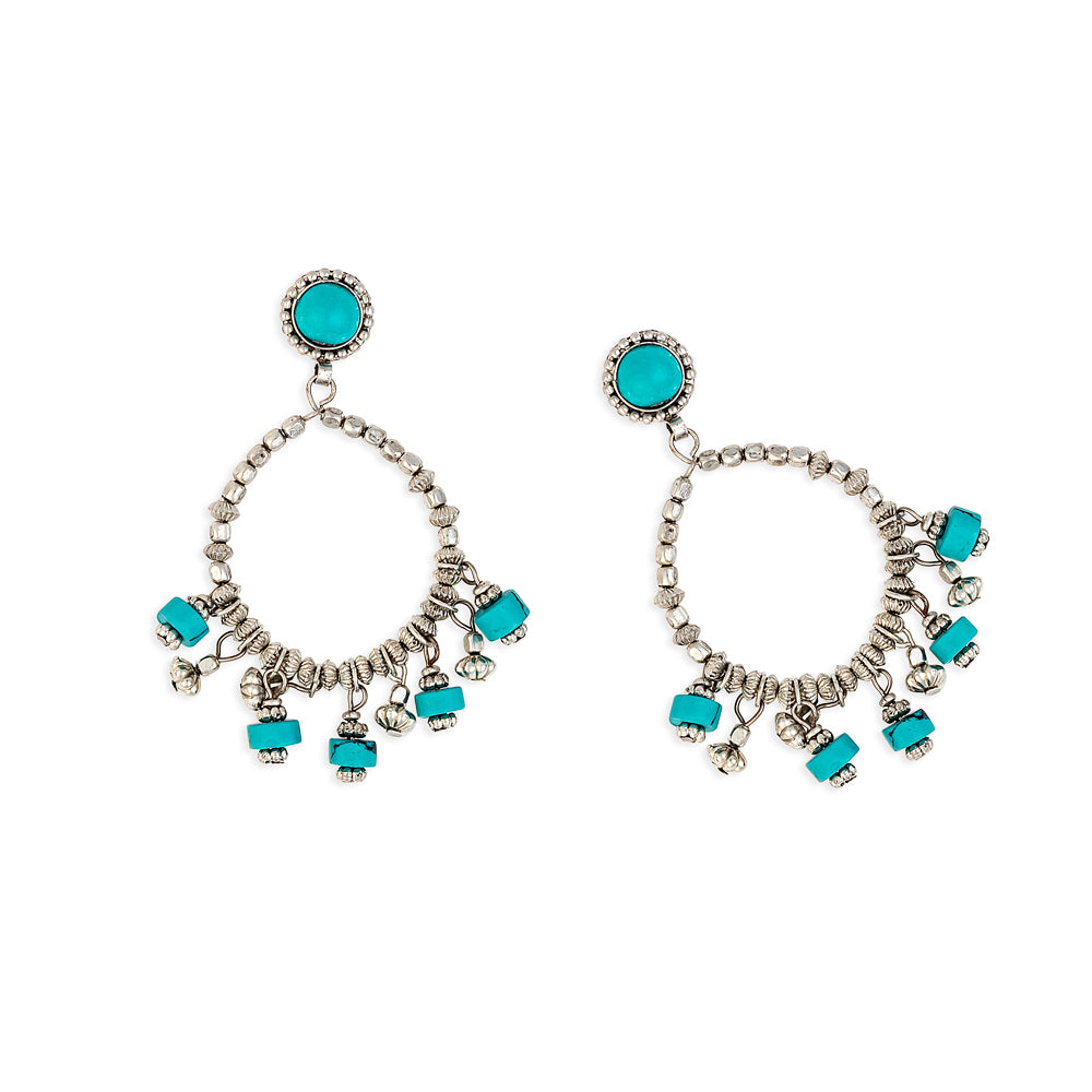 Turquoise Mesa Hoops(Earrings) - Myra USA