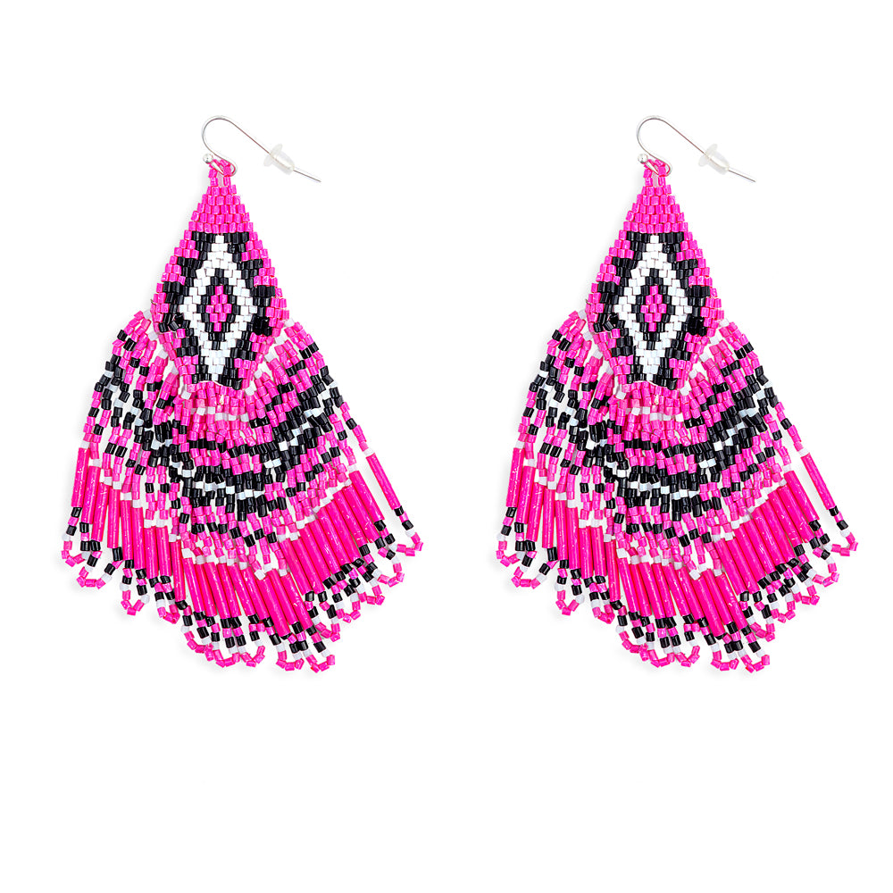 Streaming Light Earrings In Magenta - Myra USA