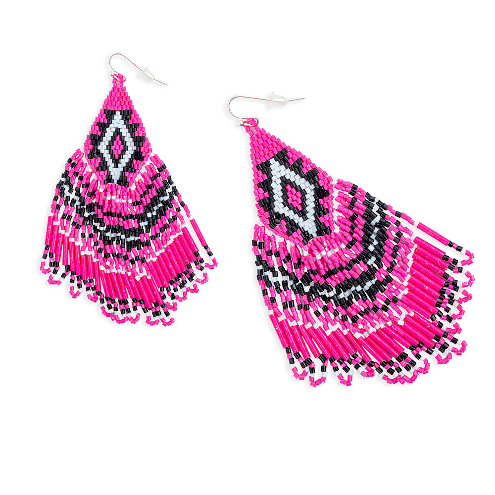 Streaming Light Earrings In Magenta - Myra USA