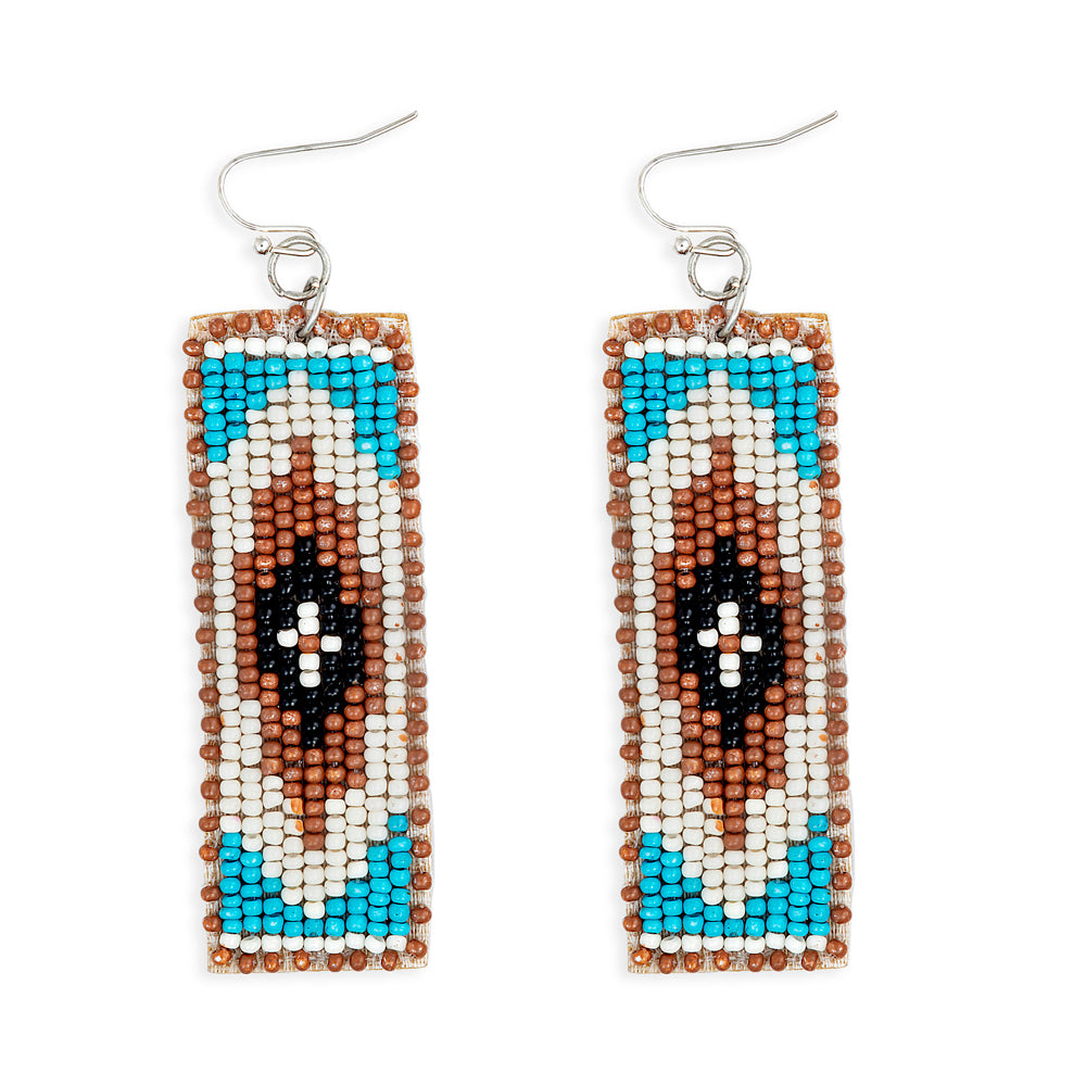Love Thee Only Beaded Earrings In Ivory & Mocha - Myra USA