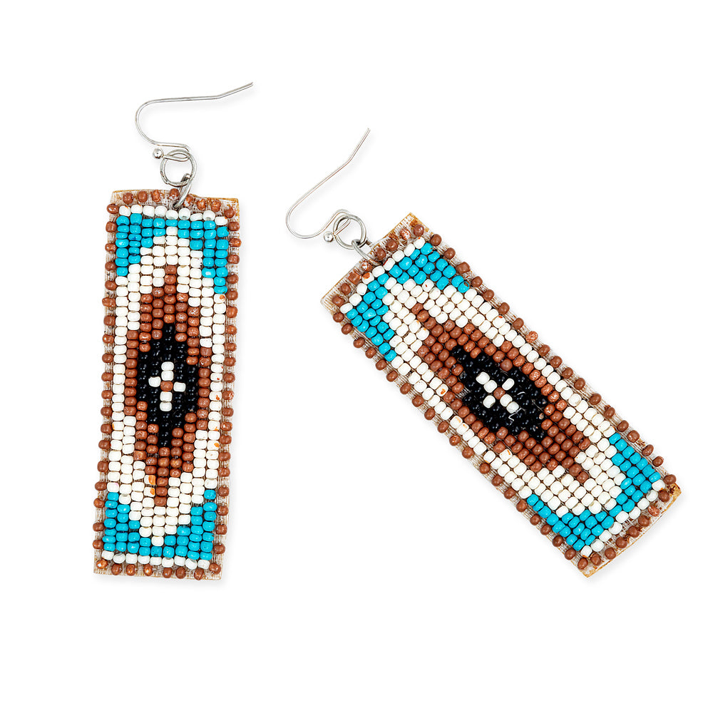 Love Thee Only Beaded Earrings In Ivory & Mocha - Myra USA