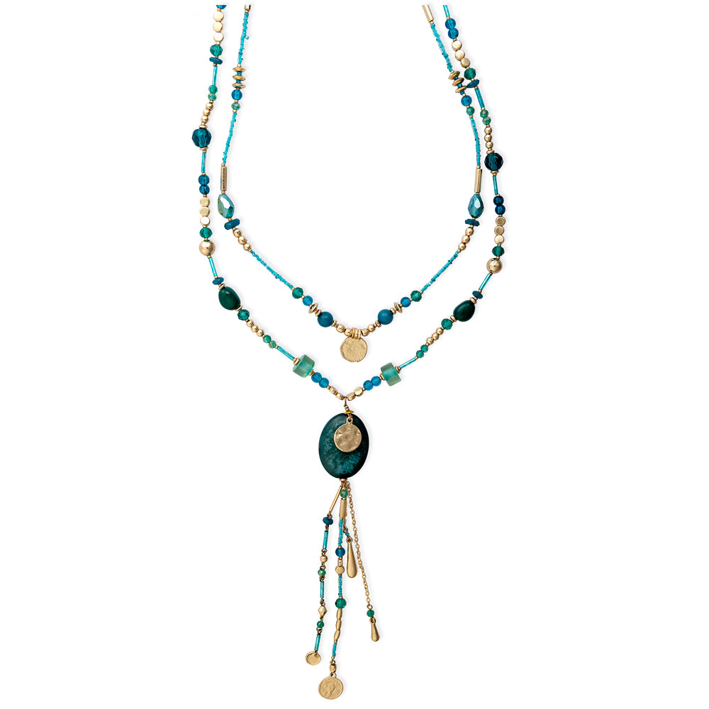 Bluestone Shine Strand Necklace - Myra USA