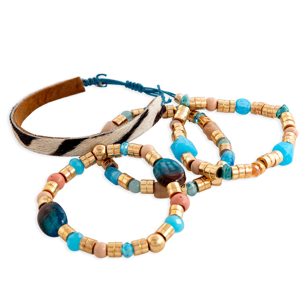Devonnie Multi-strand Bracelet In Azure - Myra USA