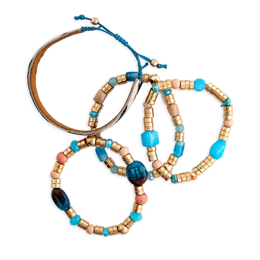 Devonnie Multi-strand Bracelet In Azure - Myra USA