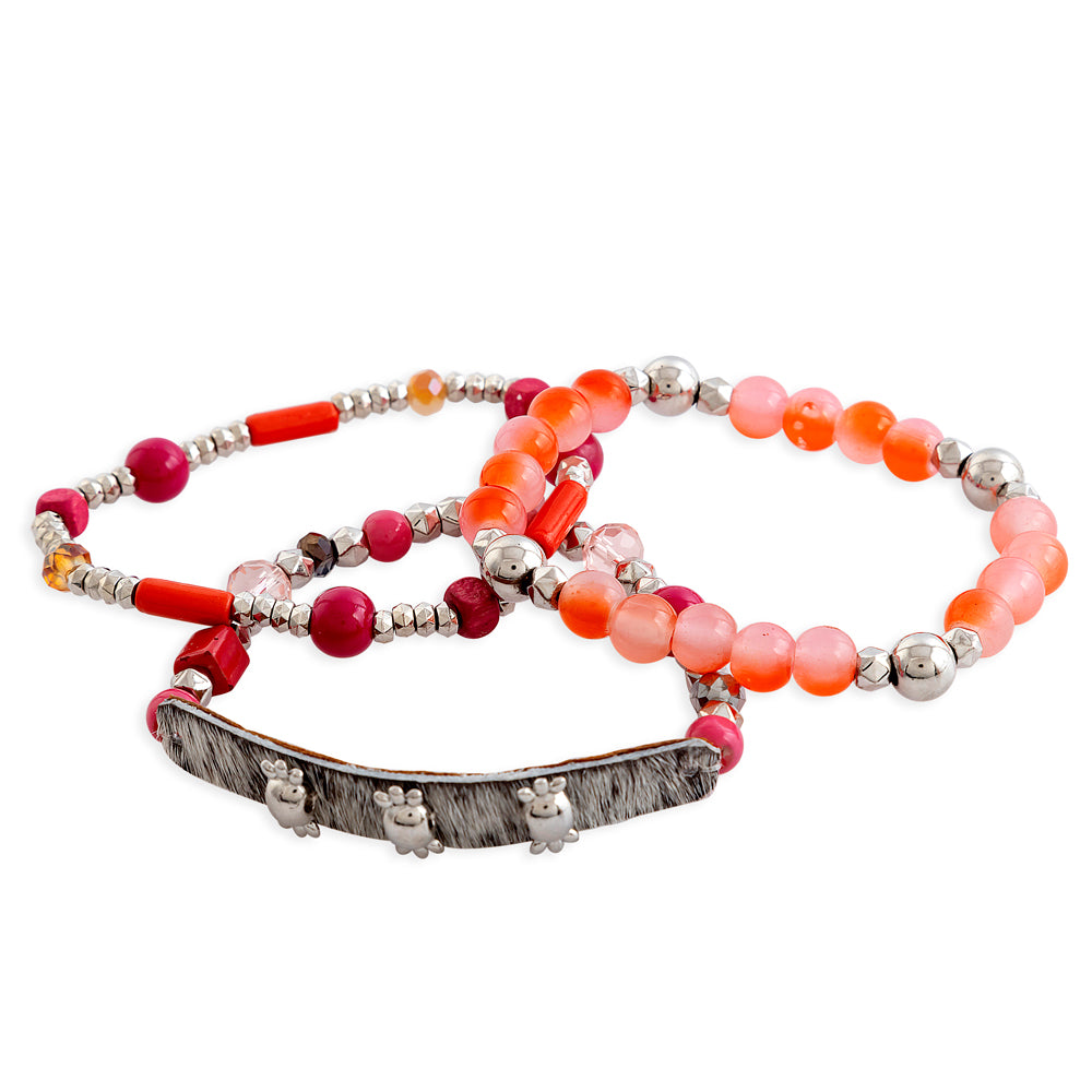 Devonnie Multi-strand Bracelet In Coral - Myra USA
