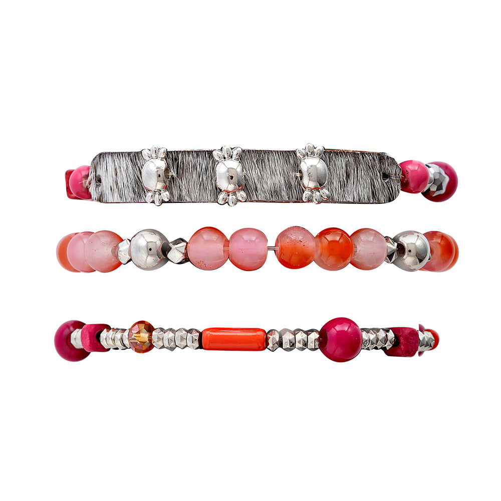 Devonnie Multi-strand Bracelet In Coral - Myra USA