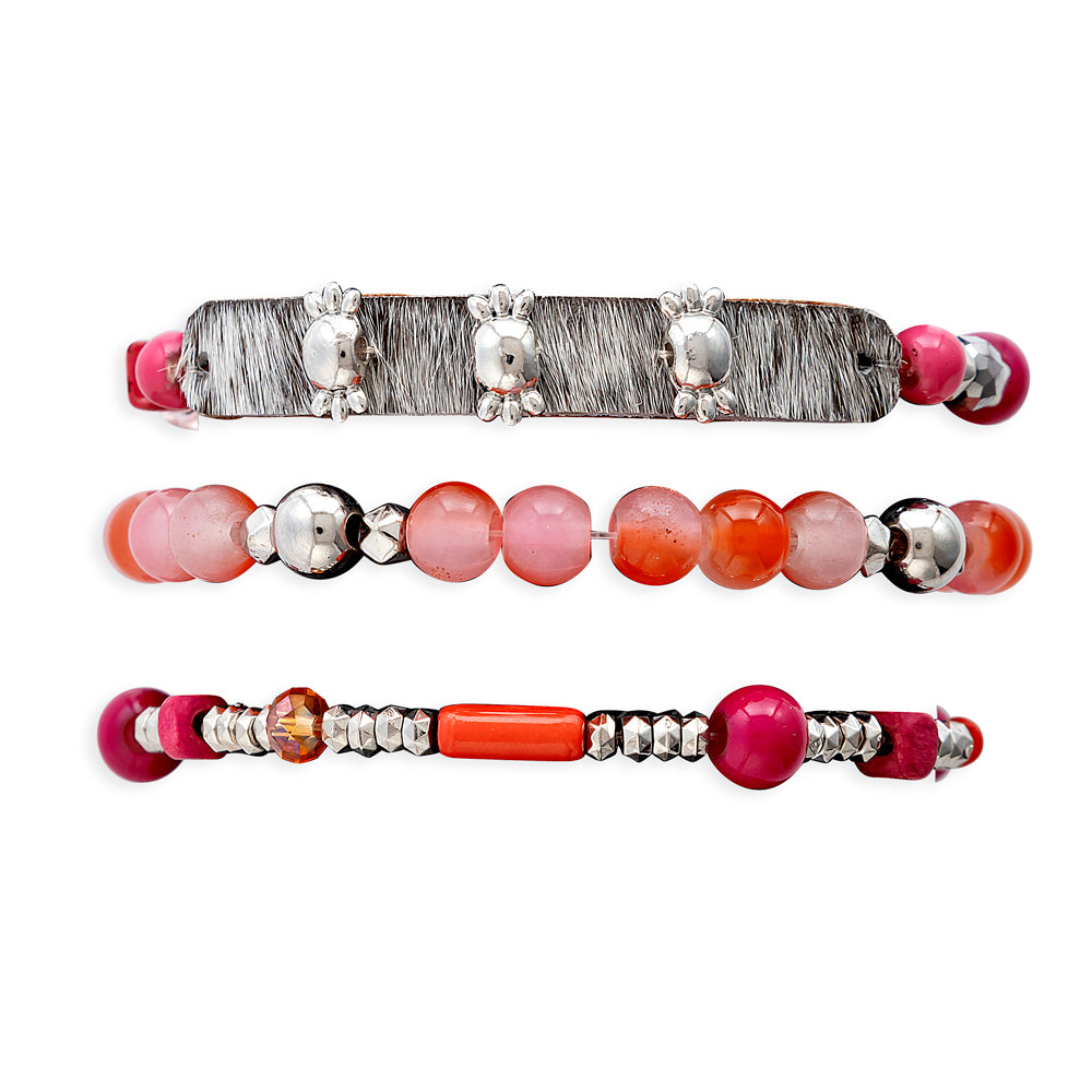 Devonnie Multi-strand Bracelet In Coral - Myra USA