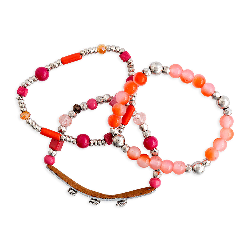 Devonnie Multi-strand Bracelet In Coral - Myra USA