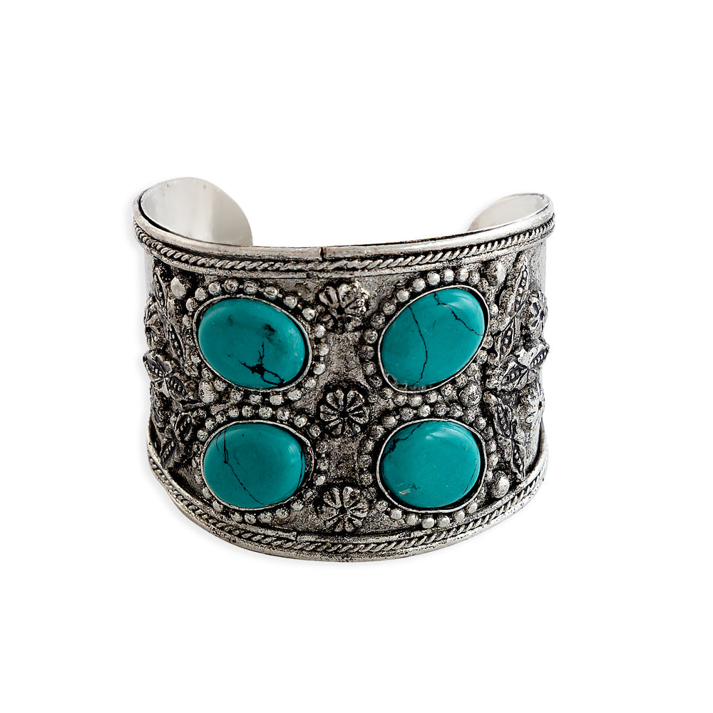 Pledgestone Embossed Cuff Bracelet - Myra USA