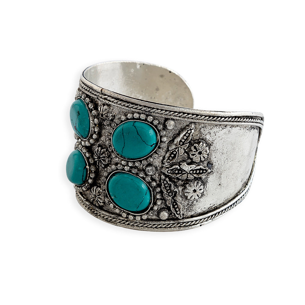 Pledgestone Embossed Cuff Bracelet - Myra USA