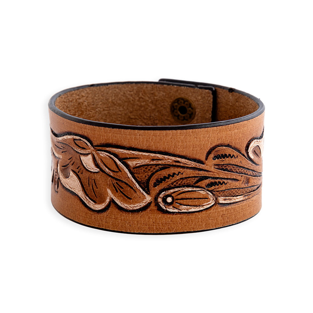 Lyric Ridge Leather Cuff Bracelet - Myra USA